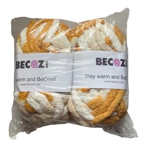 Becozi 2 Chenille Yarn 8 Oz Each Blanket Super Bulky New